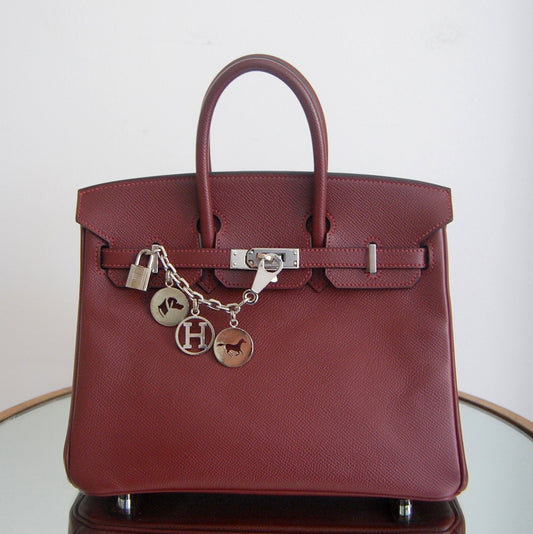 Hermes Birkin 25 Rouge H Epsom Leather Palladium Hardware