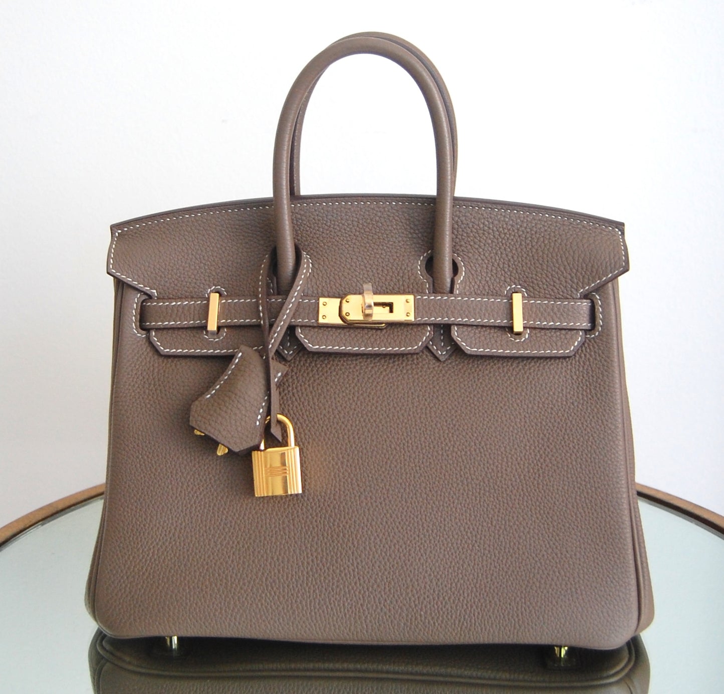 Hermes Birkin 25 Etoupe Togo Leather Gold Hardware
