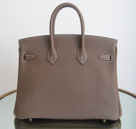 Hermes Birkin 25 Etoupe Togo Leather Gold Hardware