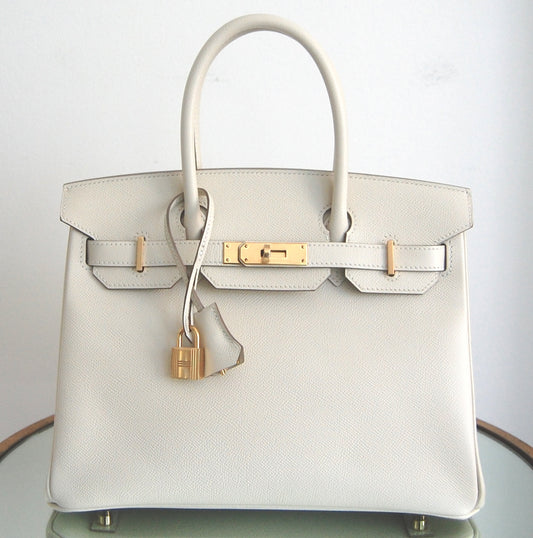 Hermes Birkin 30 Craie Epsom Leather Gold Hardware