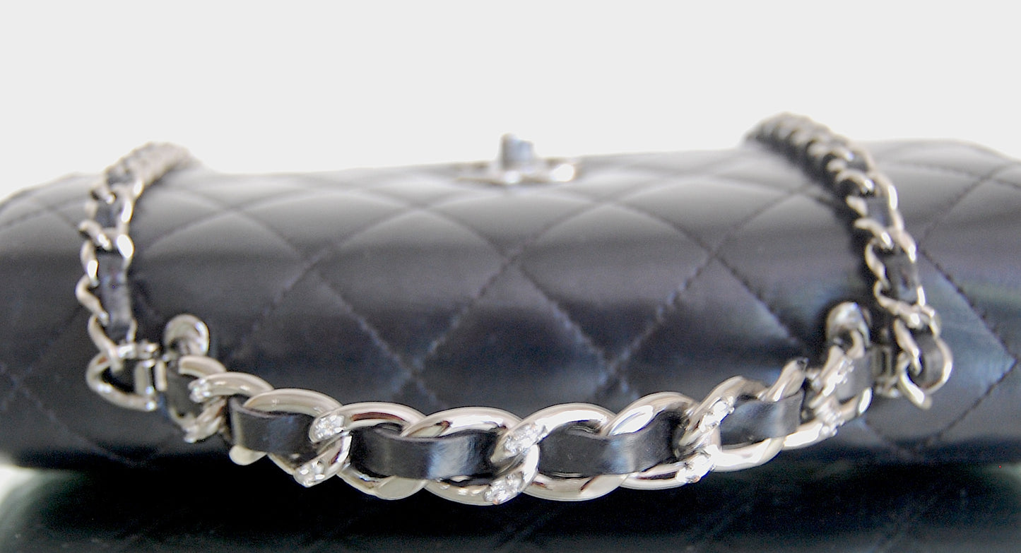 Chanel Black Strass Top Handle Wallet on Chain WOC