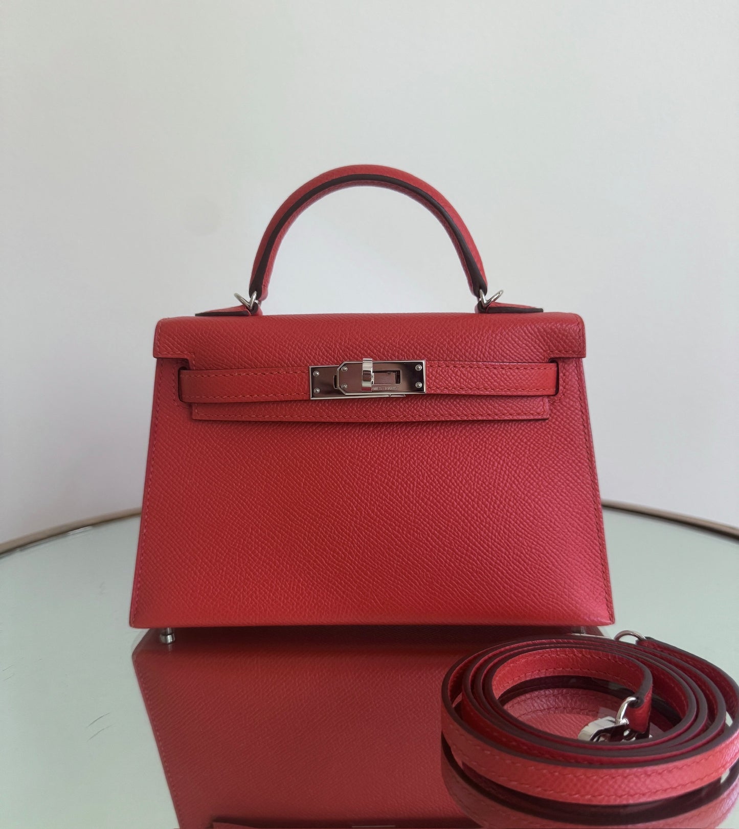 Hermes Mini Kelly 20 Capucines Epsom Palladium Hardware